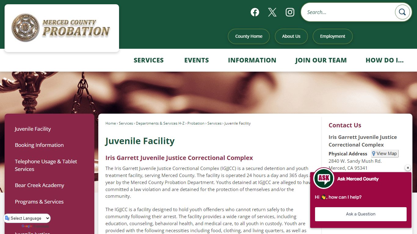 Juvenile Facility | Merced County, CA - Official Website
